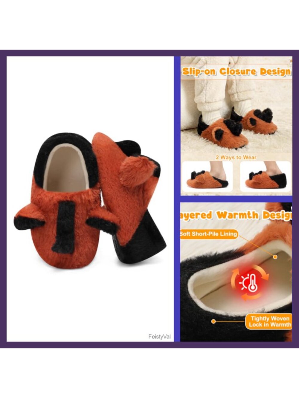 Toddler Slippers Warm House Shoes Soft Plush Baby Slip On